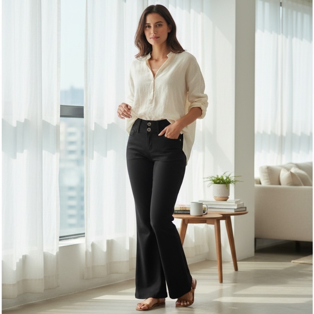 Cloth & Stone Black 100% Tencel‎ Flare Pants